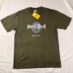 Hard Rock Cafe Beijing T Shirt Olive Green Mens XL